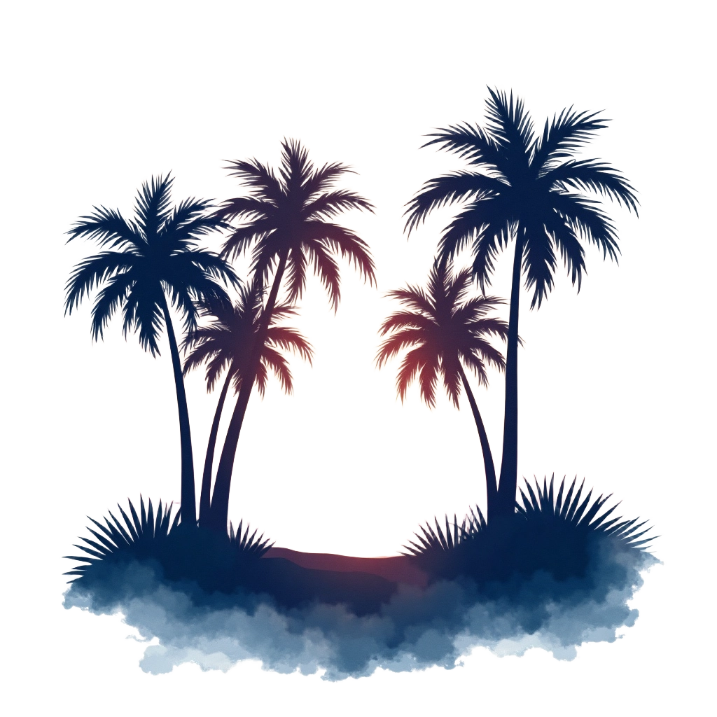 Tropical Sunset Silhouette